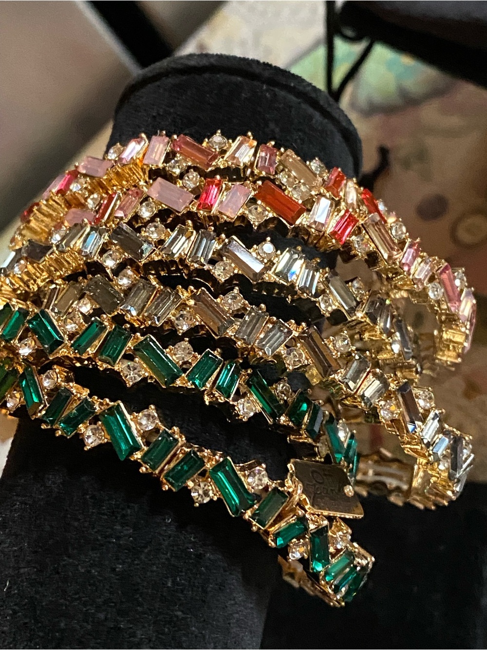 Off Park Collection Multi-Color Crystal Gold
Tone Stretch Bracelets Set of 6